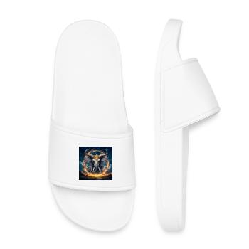 Celestial Elephant with Golden Crown - Kids’ Pool Sliders - white - Front