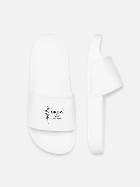 Conception typographique minimale Grow Slow - Claquettes enfant - blanc