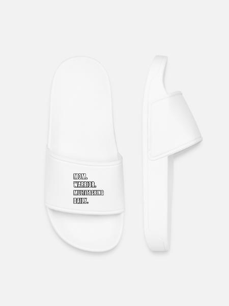 Mom Warrior Multitasking Daily - Kids’ Pool Sliders - white