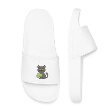 Charme trèfle trèfle chat gris - Claquettes enfant - blanc - Devant