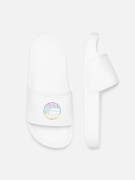 Volleyball Regenbogen - Kinder Badelatschen - Weiß