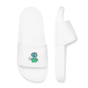 Terre Souriante Sauver et protéger la planète - Claquettes enfant - blanc - Devant