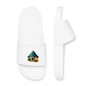 Mountain camping fire pit - Kids’ Pool Sliders - white - Front