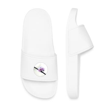 Fleur rose et blanche délicate, fleur blanche - Claquettes enfant - blanc - Devant