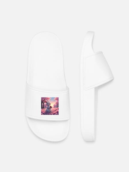 Manga drawing of a cute rabbit - Kids’ Pool Sliders - white