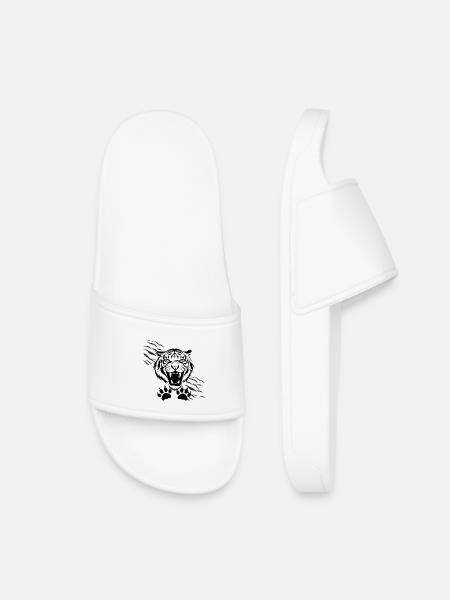 Arched Shadows and Tiger - Kids’ Pool Sliders - white