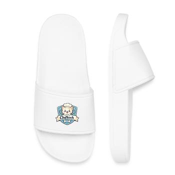 Chefkoch Hund Logo - Kinder Badelatschen - Weiß - Vorne