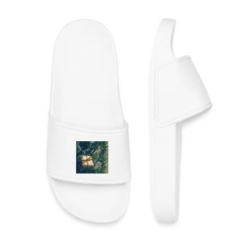 Présent doré sur branches de pin - Claquettes enfant - blanc - Devant