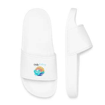 Sunrise Teal Fish at Dawn - Kids’ Pool Sliders - white - Front