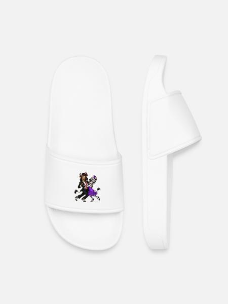 Wildebeest and Zebra in Elegant Swing Dance - Kids’ Pool Sliders - white