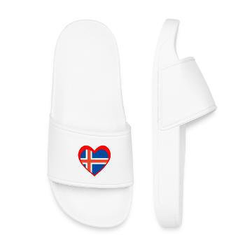 Ísland Hjarta – Ást til Íslands - Kinder Badelatschen - Weiß - Vorne