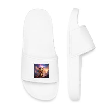 Pharaon Cat devant la pyramide - Claquettes enfant - blanc - Devant