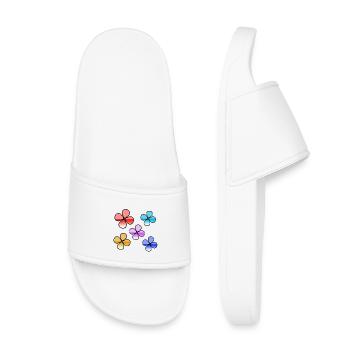 Blumen - Kinder Badelatschen - Weiß - Vorne
