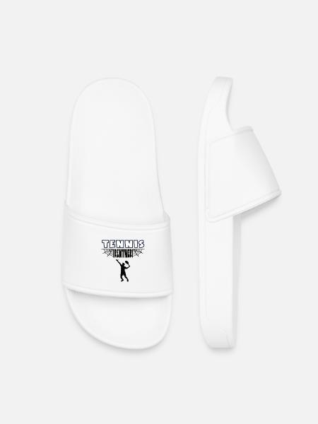 Tennis Pensioner Tennis Player Pension Retirement - Kids’ Pool Sliders - white
