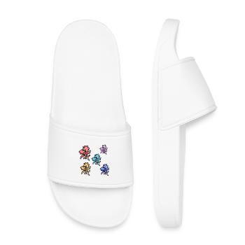 Blumen - Kinder Badelatschen - Weiß - Vorne