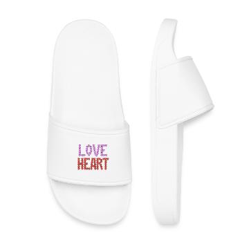 Typographie de Love Heart - Claquettes enfant - blanc - Devant