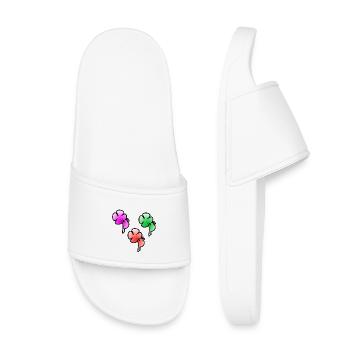 Blumen - Kinder Badelatschen - Weiß - Vorne