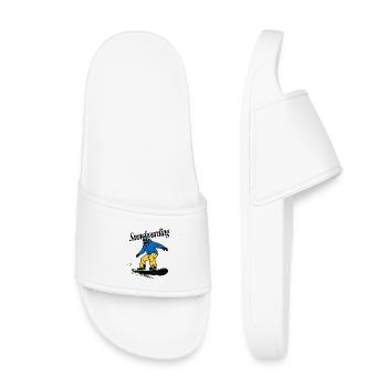 Snowboarder - Kinder Badelatschen - Weiß - Vorne