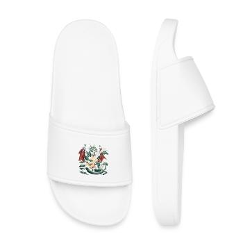 Drache Fantasy Geschenk Fantasie - Kinder Badelatschen - Weiß - Vorne