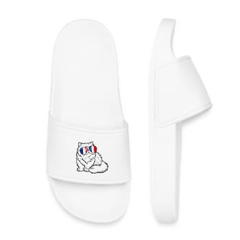 France Flag Cat Sunglasses Cooler - Kids’ Pool Sliders - white - Front