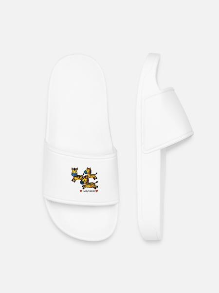 Amis zèbres fous d’esprit en mouvement - Claquettes enfant - blanc