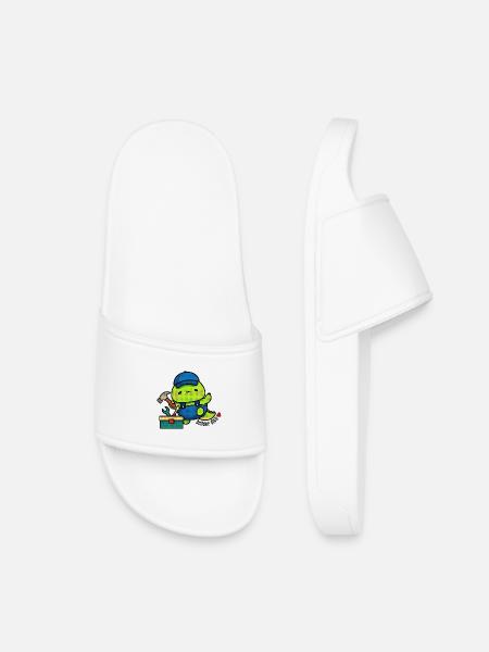 Builder's Dino with Toolbox - Kids’ Pool Sliders - white