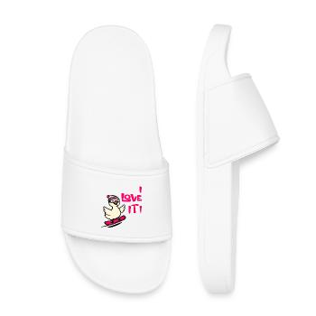 Goose Love Skiing - Kids’ Pool Sliders - white - Front