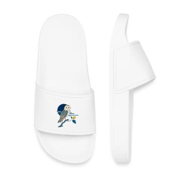 Barn Owl on Oak Branch - Kids’ Pool Sliders - white - Front