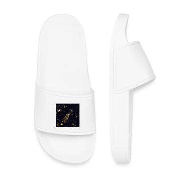 Golden Rocket in Cosmic Orbit - Kids’ Pool Sliders - white - Front