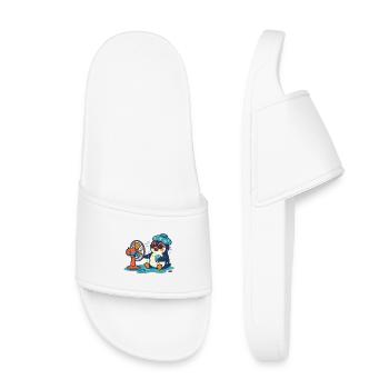Penguin in summer stress - Kids’ Pool Sliders - white - Front