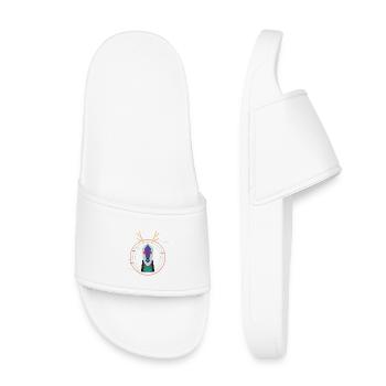 Cosmic Geometric Totem - Kids’ Pool Sliders - white - Front
