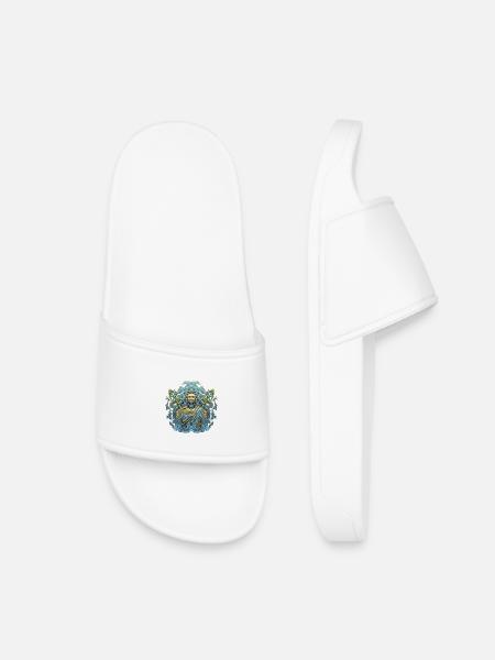 Dessin du trident du dieu de la mer Poséidon - Claquettes enfant - blanc