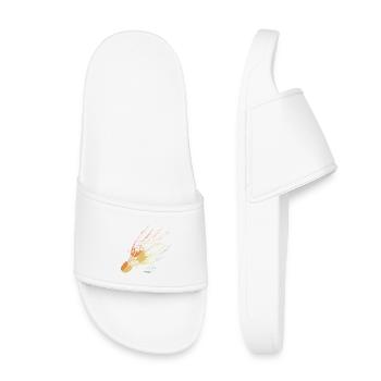 Retro Shuttlecock Line Art - Kids’ Pool Sliders - white - Front