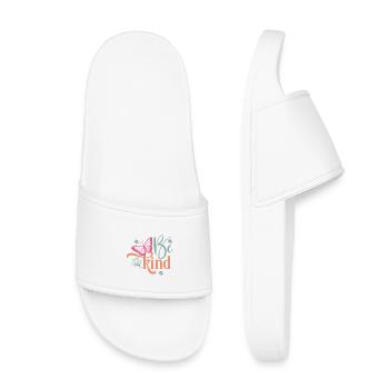 Be Kind Butterfly Floral Design - Kids’ Pool Sliders - white - Front