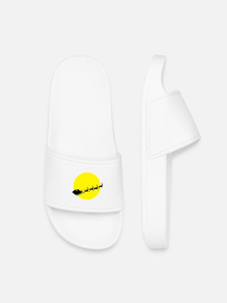 Santa in a Full Moon - Kids’ Pool Sliders - white