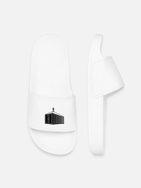 Sea container on hook crane logo - Kids’ Pool Sliders - white