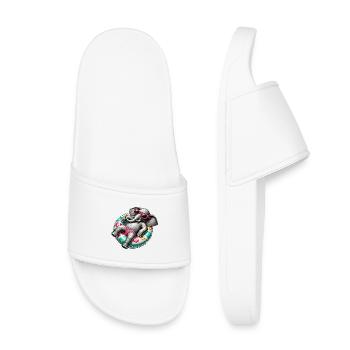 Un éléphant détendu sur une piste de natation - Claquettes enfant - blanc - Devant