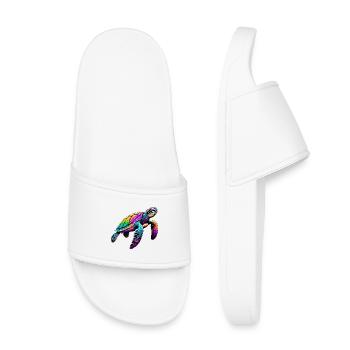 Turtle - Kids’ Pool Sliders - white - Front