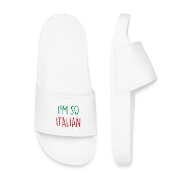 JE SUIS TELLEMENT ITALIEN Italie Italien - Claquettes enfant - blanc - Devant