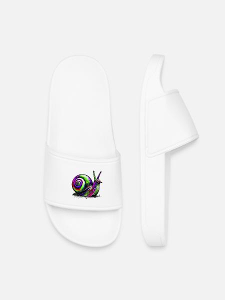 Schnecke - Kinder Badelatschen - Weiß