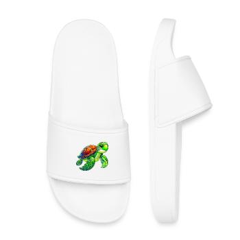 Turtle - Kids’ Pool Sliders - white - Front