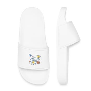 Virgo – Verspielte Sternzeichen-Illustration - Kinder Badelatschen - Weiß - Vorne