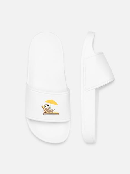 Faultier mit Sonnenbrille und Cocktail - Kinder Badelatschen - Weiß