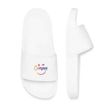 Logo smiley coloré du campeur - Claquettes enfant - blanc - Devant