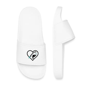 Fishing Heart Fish Rod Nature Passion - Kids’ Pool Sliders - white - Front