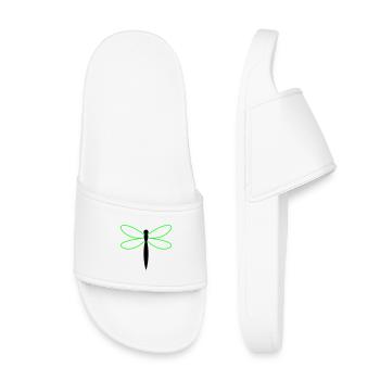 Dragonfly Silhouette - Kids’ Pool Sliders - white - Front