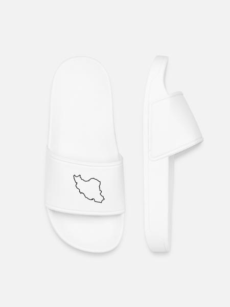 Iran Map Silhouette Persia - Kids’ Pool Sliders - white