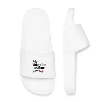 My Valentine Has Four Paws Shirt – Cute Pet Lover  - Kids’ Pool Sliders - white - Front