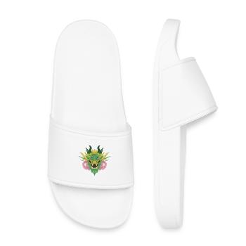 Dragon Lotus Vert Émeraude - Claquettes enfant - blanc - Devant