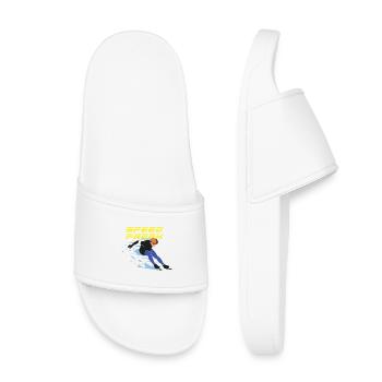 Patinage de vitesse : Passionné de vitesse - Claquettes enfant - blanc - Devant